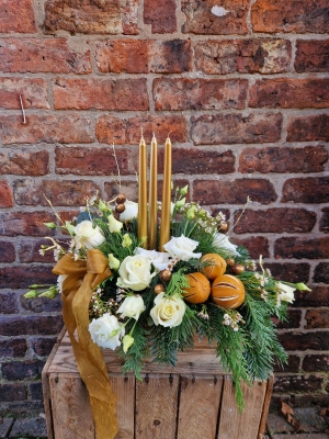 Orange and Gold Candle Arrangement